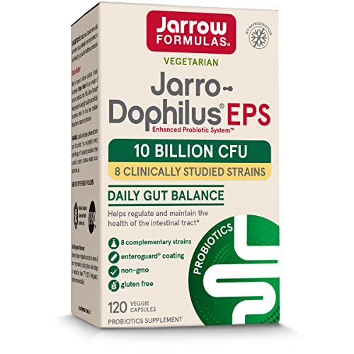 Jarrow Formulas Jarro-Dophilus EPS - 10 Billion CFU Per Serving - Clinically Studied Multi-Strain Digestive Probiotics Supplement - Intestinal and Immune Health - Up to 120 Servings (PACKAGING MAY VARY)