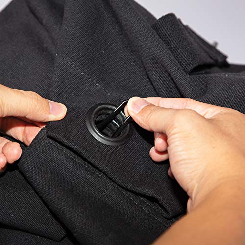 STANSPORT - Cotton Canvas Duffel Bag With Shoulder Strap For Travel and Storage Black, 36' X 10' X 10'