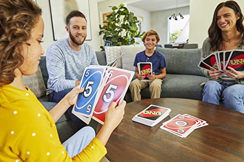 Mattel Games Giant UNO Card Game for Kids, Adults and Family Night, Oversized Cards and Customizable Wild Cards for 2-10 Players