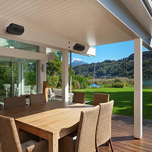 Polk Audio Atrium 5 Outdoor Speakers with Powerful Bass (Pair, Black), All-Weather Durability, Broad Sound Coverage, Speed-Lock Mounting System