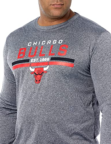 Ultra Game NBA Men's Active Long Sleeve Pullover T-Shirt Charcoal Heather Medium