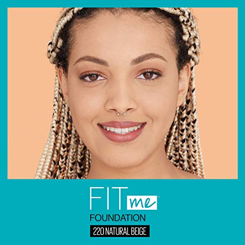 Maybelline Fit Me Matte + Poreless Liquid Oil-Free Foundation Makeup, Natural Beige, 1 fl; oz