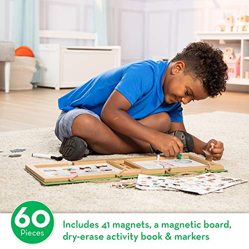 Melissa and Doug Natural Play: Play, Draw, Create Reusable Drawing and Magnet Kit – Farm (38 Magnets, 5 Dry-Erase Markers)