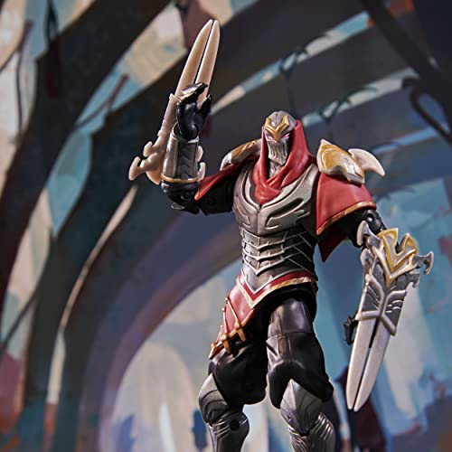League of Legends, 6-Inch Zed Collectible Figure w/Premium Details and 2 Accessories, The Champion Collection, Collector Grade, Ages 12 and Up