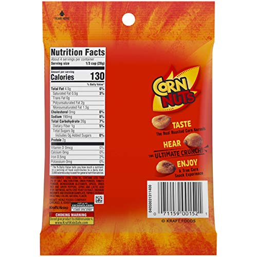 Corn Nuts Nacho Flavored Crunchy Corn Kernels, 4.0 oz Bag (Pack of 12)