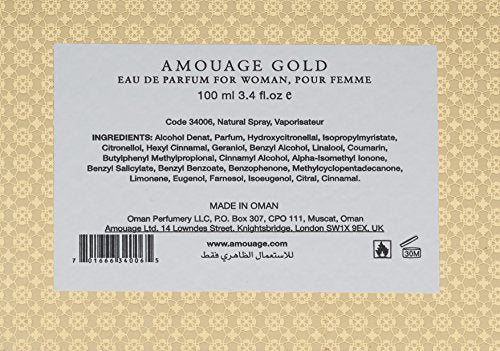 AMOUAGE Gold Women's Eau de Parfum Spray, 3.4 Fl Oz