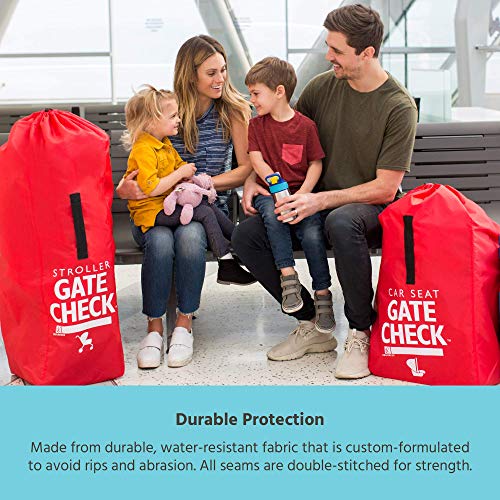 J.L. Childress Gate Check Bag for Car Seats - Car Seat Travel Bag - Fits All Car Seats, Infant carriers and Booster Seats - Car Seat Bag for Air Travel - Red
