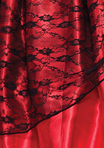 Leg Avenue womens - 2 Piece Royal Red Queen Full Length Satin Dress With Crown Headpiece Halloween for Wom Adult Sized Costumes, Black/Red, 1X 2X US