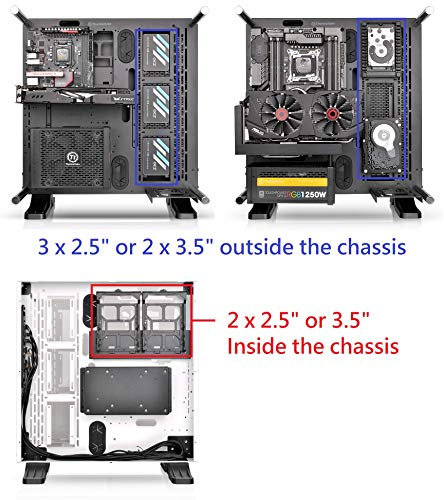 Thermaltake Core P3 ATX Tempered Glass Gaming Computer Case Chassis, Open Frame Panoramic Viewing, White Edition, CA-1G4-00M6WN-05, Snow