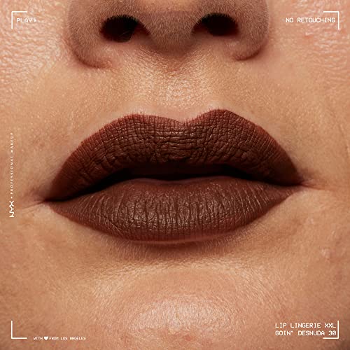 NYX PROFESSIONAL MAKEUP Lip Lingerie XXL Matte Liquid Lipstick - Goin Desnuda (Chocolate Brown)