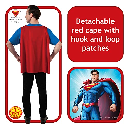 Rubie's mens Dc Comics Men's Superman T-shirt With Cape Costume Top, Blue, Large US