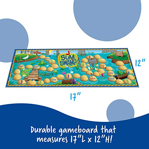 Learning Resources Sum Swamp Game Addition and Subtraction Game - 8 Pieces, Ages 5+, Math Games for Kids, Educational Kids Games, Kindergarten Math Board Games