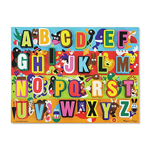 Melissa and Doug Jumbo ABC Wooden Chunky Puzzle (26 pcs) - Large Alphabet Puzzles, Wooden Puzzles For Toddlers And Kids Ages 3+