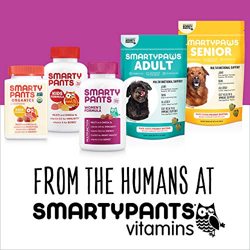 SmartyPants Dog Vitamins and Supplements, Multivitamin with Glucosamine, Chondroitin, and Probiotics for Joint, Skin, and Gut Support, Peanut Butter Flavor, 60 Soft Chews by SmartyPaws