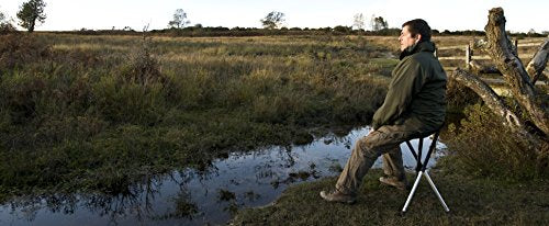 Walkstool - Comfort Model - Black and Silver - 3 Legged Folding Stool in Aluminium - Height 18' to 30' - Maximum Load 440 to 550 Lbs - Made in Sweden