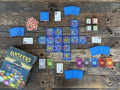 Lanterns: The Harvest Festival, Fast Paced Card Game Set, 2-4 Players, 30 Min Playing Time, Place Tiles to Adorn the Palace Lake with Floating Lanterns, Earn the Most Honor Before the Festival Begins