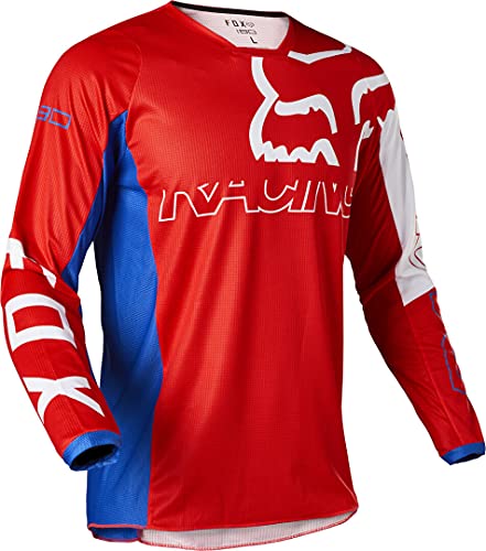 Fox Racing Men's 180 SKEW Motocross Jersey, White/RED/Blue, XX-Large
