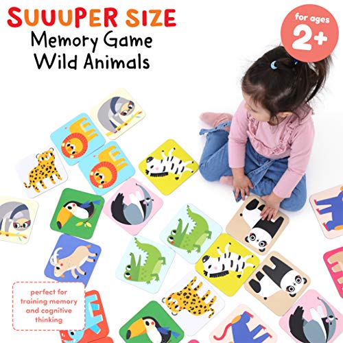 Banana Panda - Suuuper Size Memory Game Wild Animals - Educational Matching Activity for Kids Ages 2 Years +