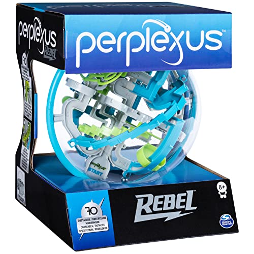 Perplexus Rebel, 3D Maze Game Sensory Fidget Toy Brain Teaser Gravity Maze Puzzle Ball with 70 Obstacles, for Adults and Kids Ages 8 and up