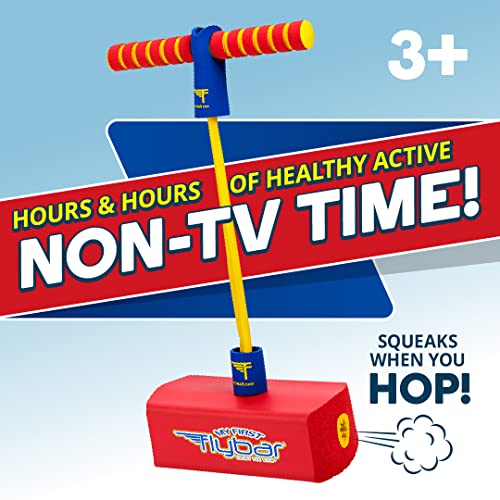 Flybar My First Foam Pogo Jumper for Kids Fun and Safe Pogo Stick for Toddlers, Durable Foam and Bungee Jumper for Ages 3 and up, Supports up to 250lbs (Red)