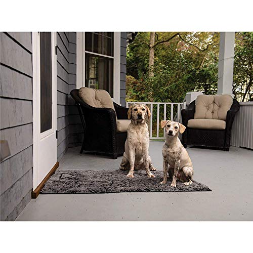 Dog Gone Smart Dirty Dog Microfiber Paw Doormat - Muddy Mats For Dogs - Super Absorbent Dog Mat Keeps Paws and Floors Clean - Machine Washable Pet Door Rugs with Non-Slip Backing | Medium Pacific Blue