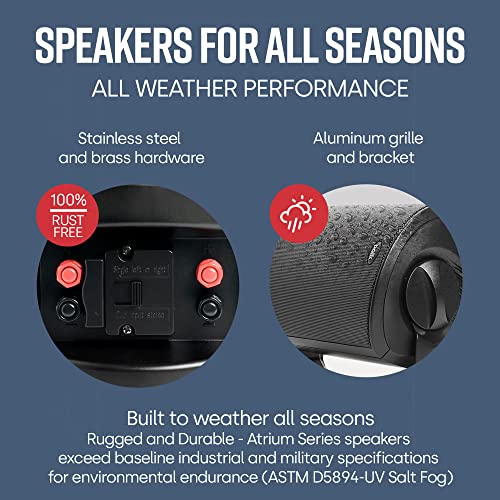 Polk Audio Atrium 8 SDI Flagship Outdoor All-Weather Speaker (Black) - Use as Single Unit or Stereo Pair | Powerful Bass and Broad Sound Coverage