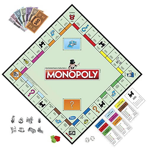 Monopoly Game, Family Board Games for 2 to 6 Players, Board Games for Kids Ages 8 and Up, Includes 8 Tokens (Token Vote Edition)