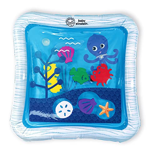 Baby Einstein Octopus Water Play Mat - Safety Fill Line, Tummy Time Activity and Sensory-Toy for Babies Newborn and up, Blue