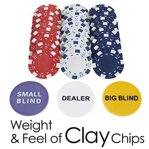 Poker Chip Set for Texas Holdem, Blackjack, Gambling with Carrying Case, Cards, Buttons and Dice Style Casino Chips (11.5 gram) by Trademark Poker