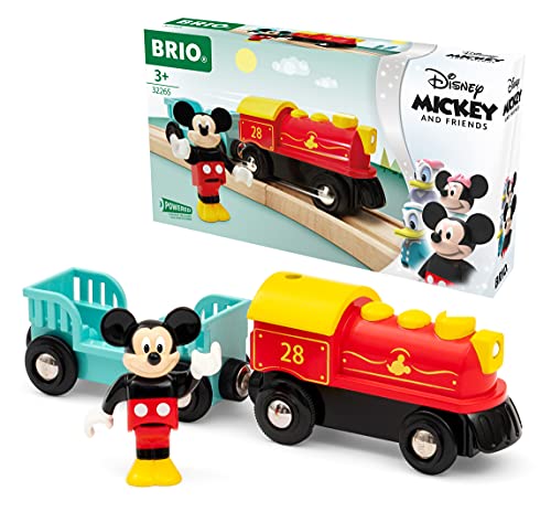Brio 32265 Disney Mickey and Friends: Mickey Mouse Battery Train | Wooden Toy Train Set for Kids Age 3 and Up - Amazon Exclusive (63226500)