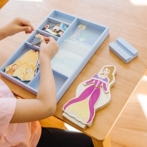 Melissa and Doug Disney Belle Magnetic Dress-Up Wooden Doll Pretend Play Set (30+ pcs)