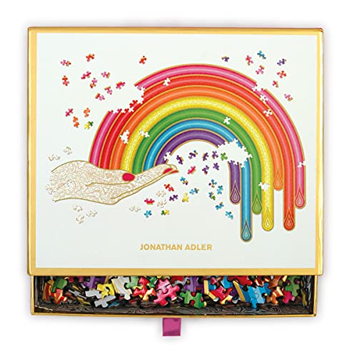 Galison Jonathan Adler Rainbow Hand 750 Piece Shaped Jigsaw Puzzle – Fun Indoor Activity, Multicolor