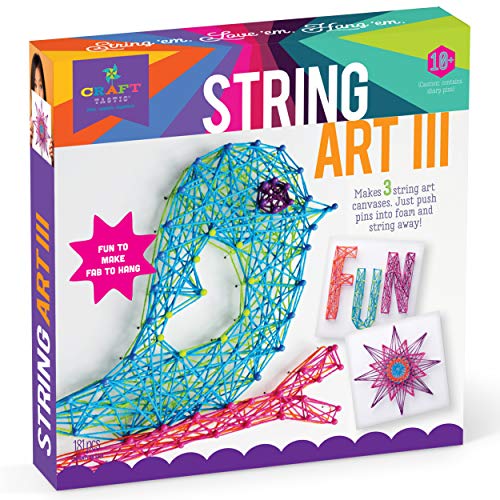 Craft-tastic DIY String Art – Craft Kit for Kids – Everything Included For 3 Fun Arts and Crafts Projects – Bird Series
