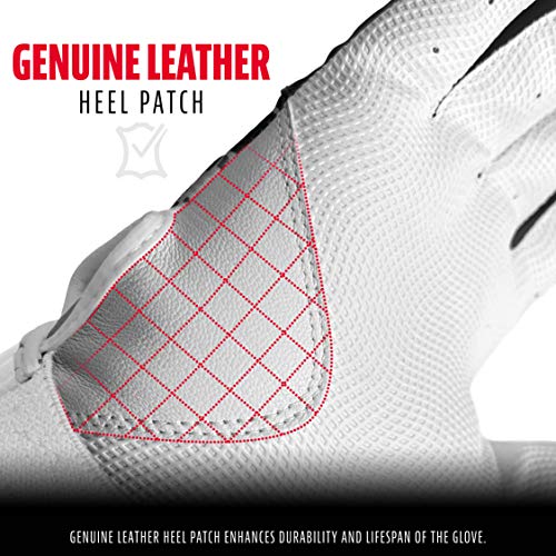 Franklin Sports MLB Digitek Baseball Batting Gloves - Gray/White/Black Digi - Adult Large