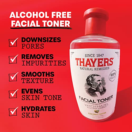THAYERS Alcohol-Free, Hydrating Coconut Water Witch Hazel Facial Toner with Aloe Vera Formula, 12 oz