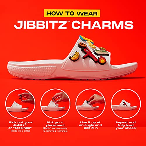 Crocs Unisex Classic Graphic Slide Sandals, Black/Zebra Print, 13 US Women