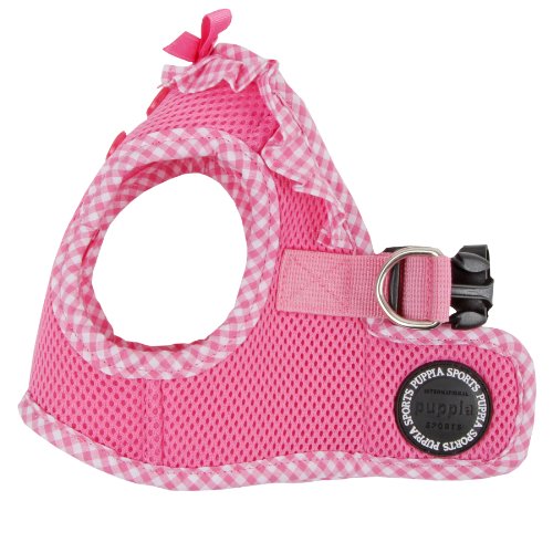 Puppia Vivien Vest Dog Harness Step-in All Season Mesh Cute No Pull No Choke Walking Training for Small Dog, Pink, Large