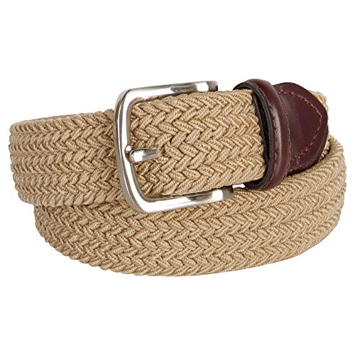 Dockers Men's Big Boys' Braided Elastic-Web Stretch Belt,Khaki,