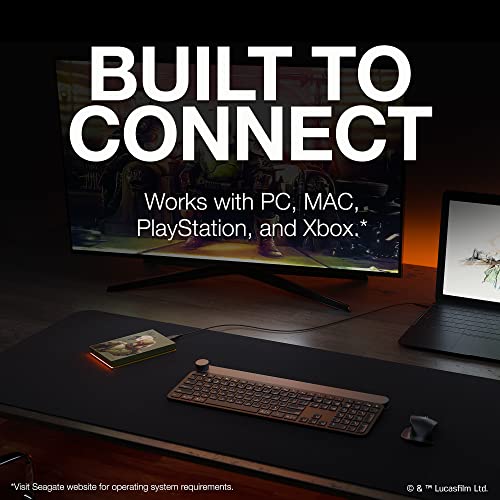 Seagate Boba Fett Drive Special Edition FireCuda External Hard Drive 2TB Officially-Licensed - 2.5 Inch USB 3.2 Gen 1 Red LED RGB lighting with Rescue Services (STKL2000406)