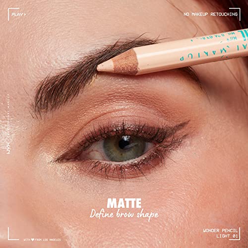 NYX PROFESSIONAL MAKEUP Wonder Pencil, Multi-Use Micro Highlighter and Concealer Stick - Light