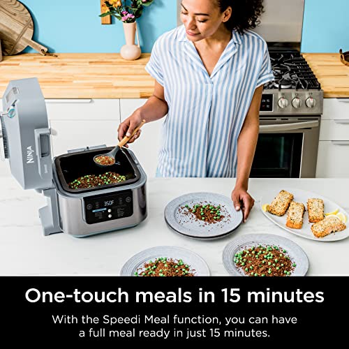 Ninja SF301 Speedi Rapid Cooker and Air Fryer, 6-Quart Capacity, 12-in-1 Functions to Steam, Bake, Roast, Sear, Sauté, Slow Cook, Sous Vide and More, 15-Minute Speedi Meals All In One Pot, Sea Salt Gray