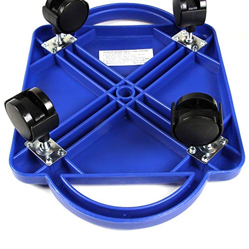 hand2mind Blue Indoor Scooter Board with Safety Handles for Kids Ages 6-12, Plastic Floor Scooter Board with Rollers, Physical Education for Home, Homeschool Supplies (Pack of 1)