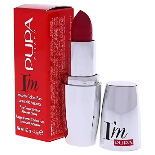 Pupa Milano I Am Pure-Colour Lipstick - Intense Color And Absolute Brightness - High Concentration Of Pigments - Lightweight And Flawless - Melts Perfectly On Lips - 407 Intense Fuchsia - 0.123 OZ