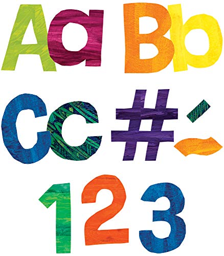 World of Eric Carle 219 Piece 4 Inch Colorful Tissue Bulletin Board Letters for Classroom, Alphabet Letters, Numbers, Punctuation and Symbols, Cutout Letters for Bulletin Boards