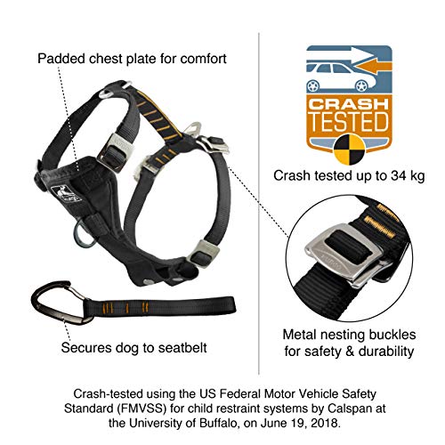 Kurgo Dog Harness | Car Harness for Dogs | Extra Small | Black | Pet Safety Seat Belt | Certified Crash Tested Harness | Car Seatbelt | Tru-Fit Enhanced Strength Style
