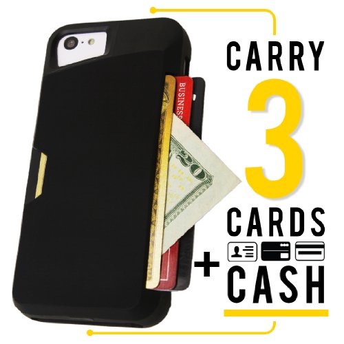Smartish iPhone 5c Wallet Case - [Ultra Slim Protective iPhone Wallet] - Slite Card Case for iPhone 5c by (CM4) - Black Onyx'