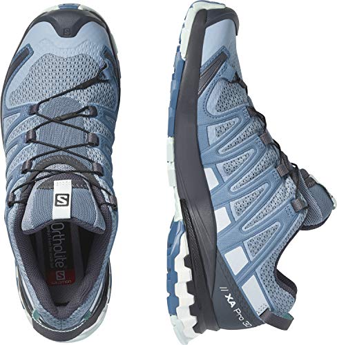 Salomon XA PRO 3D v8 Trail Running Shoes for Women, Ashley Blue/Ebony/Opal Blue, 6
