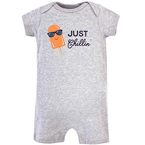 Hudson Baby Unisex Baby Cotton Rompers Chillin Popsicle, 3-6 Months