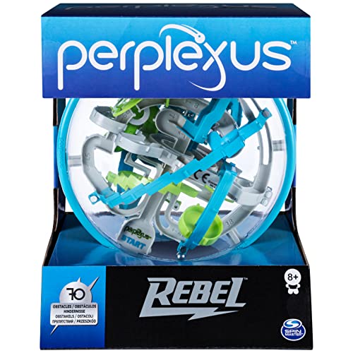Perplexus Rebel, 3D Maze Game Sensory Fidget Toy Brain Teaser Gravity Maze Puzzle Ball with 70 Obstacles, for Adults and Kids Ages 8 and up