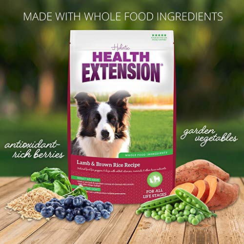 Health Extension Dry Dog Food, Natural Food for All Puppies and Dogs with Added Vitamins and Mineral, Lamb and Brown Rice Recipe (4 Lb / 1.8 Kg)